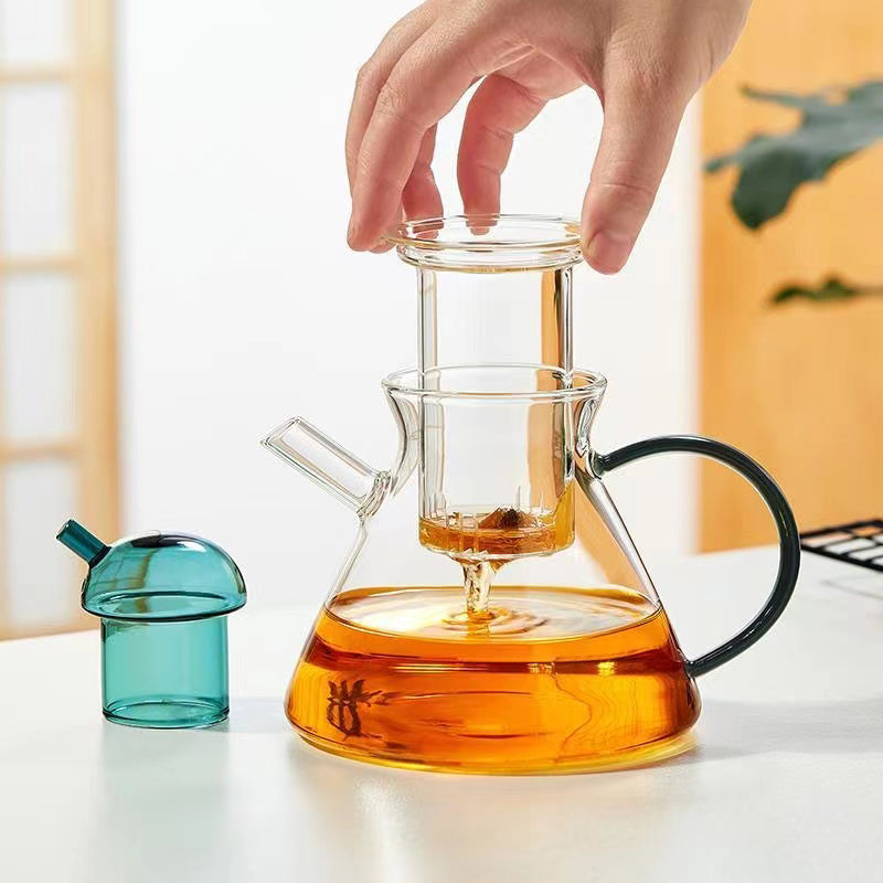 L'EPICEA Heat-Resistant Glass Teapot | Stovetop Safe | Vibrant Colors & Elegant Design | For Richer, Fuller Tea