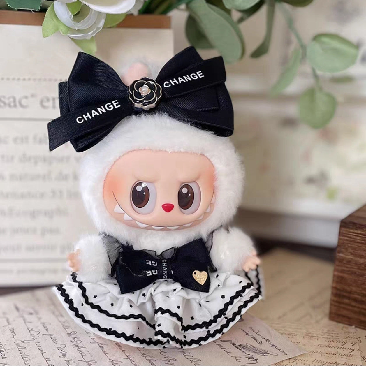Clothes for Labubu(NO Doll) , Handcrafted Crochet 2~5-Piece Set for 17cm Doll