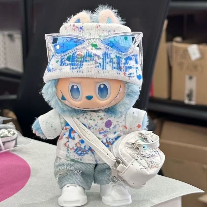 Clothes for Labubu(NO Doll) , Handcrafted Crochet 2~5-Piece Set for 17cm Doll
