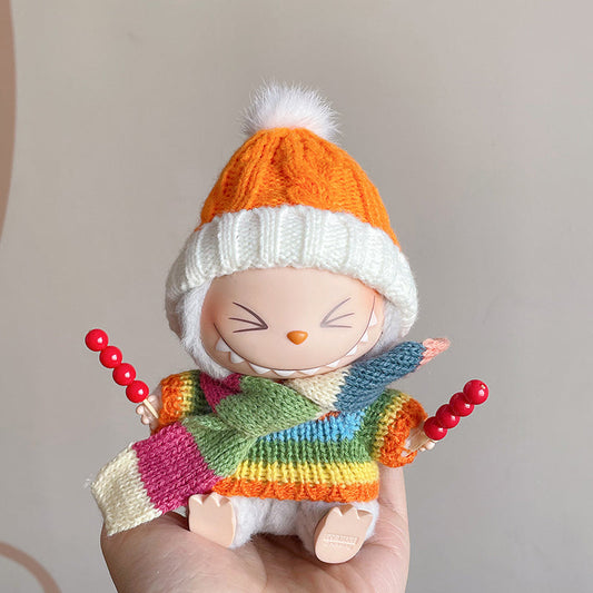 Rainbow Scarves, Hats And Sweaters (With Sugar-Coated Haws) For Labubu ( Without Labubu)