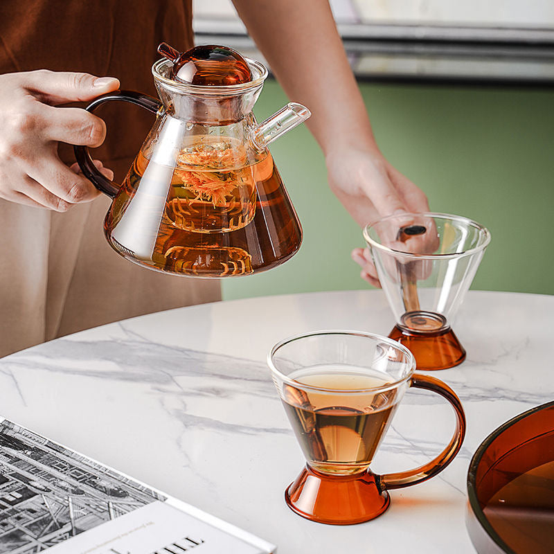 L'ÉPICÉA Glass Tea Pot Set, Tea Cup Set, Glass Tea Pot, Tea Kettle Set,Teapot,Tea Cup