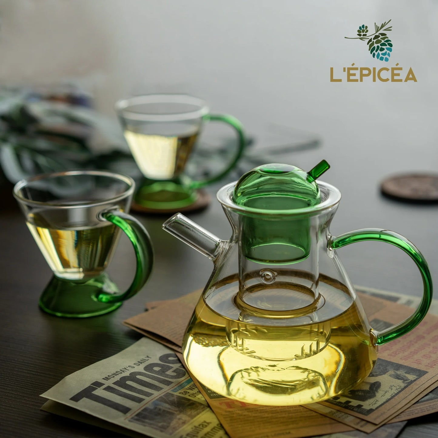 L'ÉPICÉA Glass Tea Pot Set, Tea Cup Set, Glass Tea Pot, Tea Kettle Set,Teapot,Tea Cup