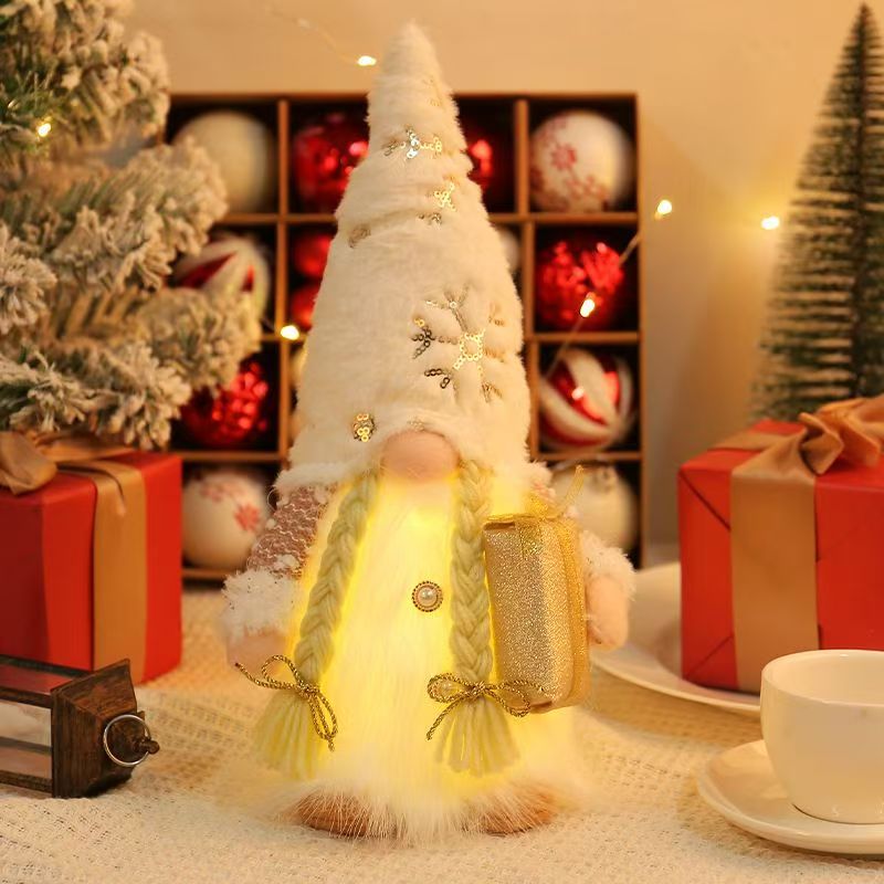 LED Rudolph Plush with Glitter Lights - Faceless Reindeer Christmas Decor