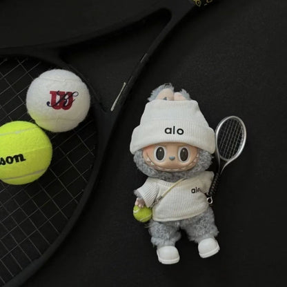 Super cute tennis sports set labubu waifu 17cm plush dolls(no doll)