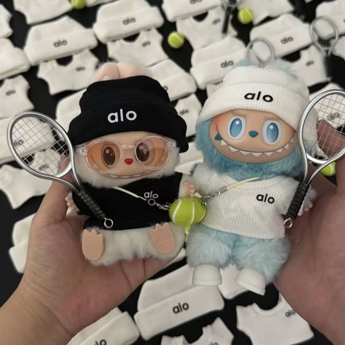Super cute tennis sports set labubu waifu 17cm plush dolls(no doll)