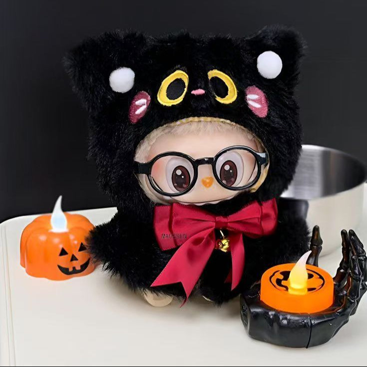 Labubu Halloween Spooky Outfits – Adorable Edition Costumes & Accessories, 3-Pack Pumpkin Witch Ghost, Fits 2.5–3" Plush, Cute Trick-or-Treat Dec