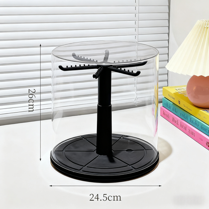 Labubu Display Case 360° Rotating Transparent PVC Doll Blind Box Storage & Display Cabinet