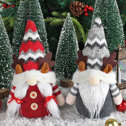 Christmas Couple Dolls with Striped Hats - Adorable Tree Hugging Ornaments, Holiday Decor for Mantel, Gifts for Couples