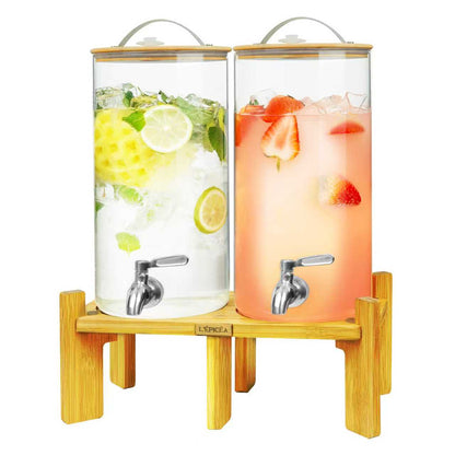 L'ÉPICÉA 2 Pack Drink Dispenser with Stand, 304 Stainless Faucet for Parties